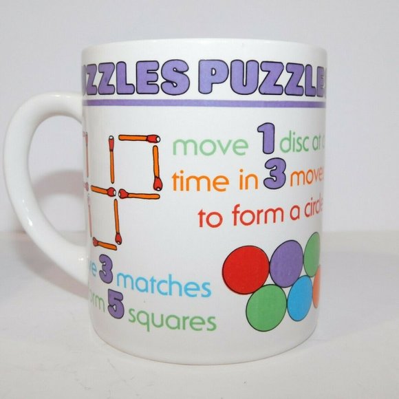 VTG 1985 Applause MUGS AT PLAY Brain  Puzzle Mug - Picture 4 of 8